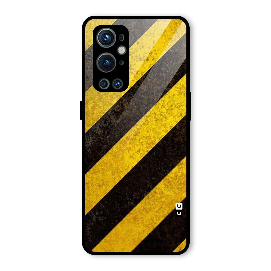 Shaded Yellow Stripes Glass Back Case for OnePlus 9 Pro