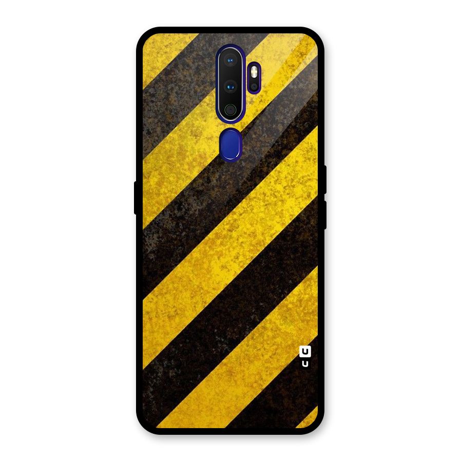 Shaded Yellow Stripes Glass Back Case for Oppo A9 (2020)