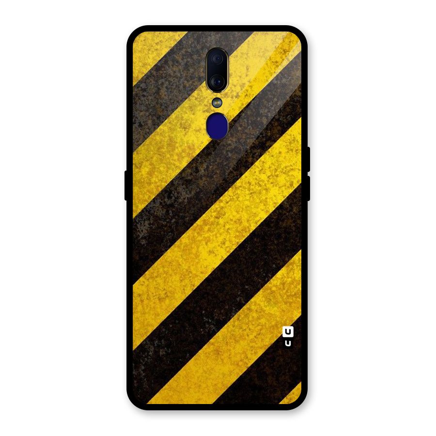 Shaded Yellow Stripes Glass Back Case for Oppo F11