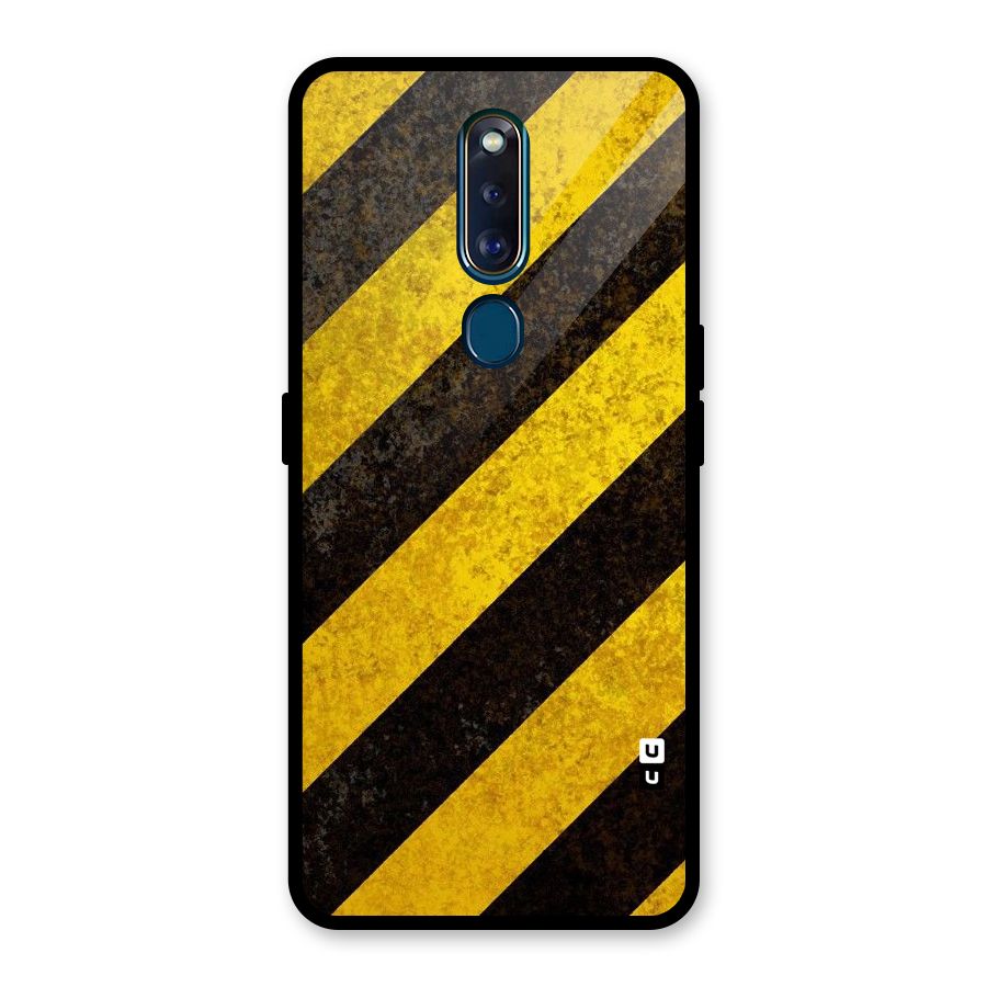 Shaded Yellow Stripes Glass Back Case for Oppo F11 Pro