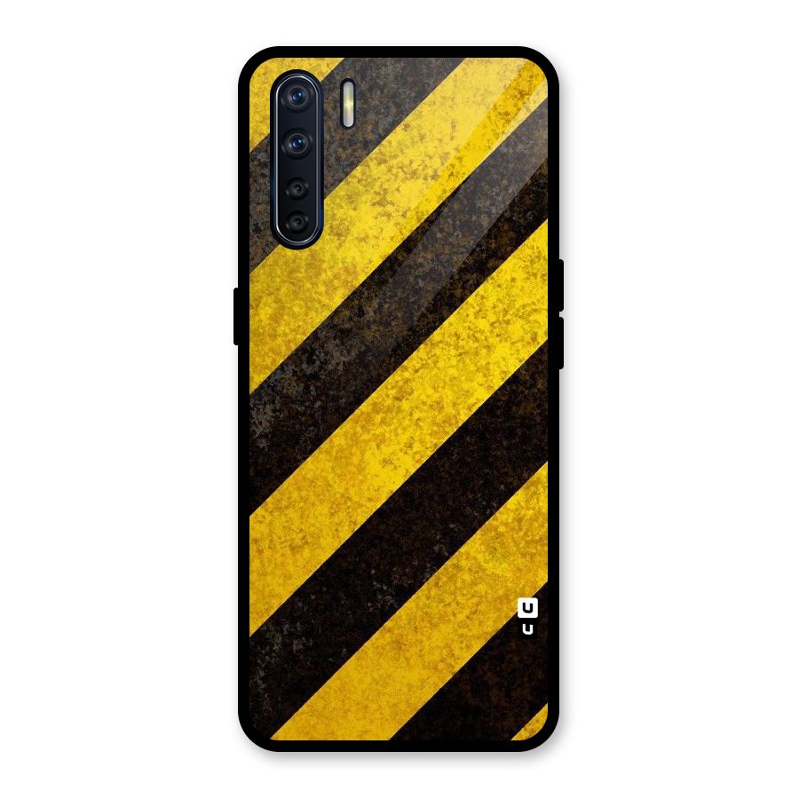 Shaded Yellow Stripes Glass Back Case for Oppo F15