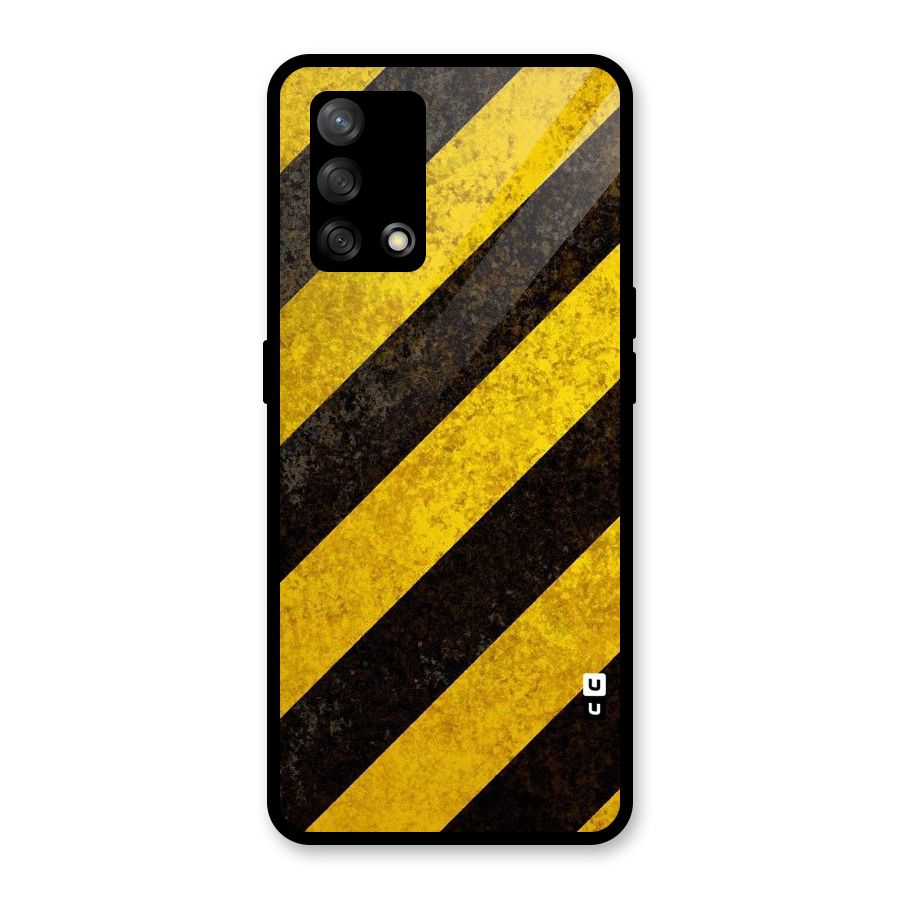 Shaded Yellow Stripes Glass Back Case for Oppo F19