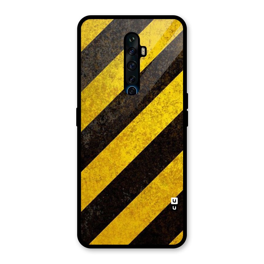 Shaded Yellow Stripes Glass Back Case for Oppo Reno2 Z