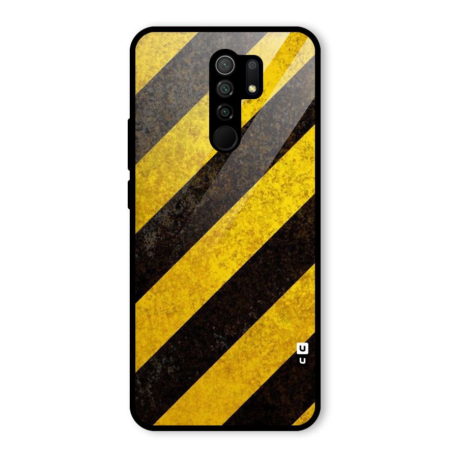 Shaded Yellow Stripes Glass Back Case for Poco M2