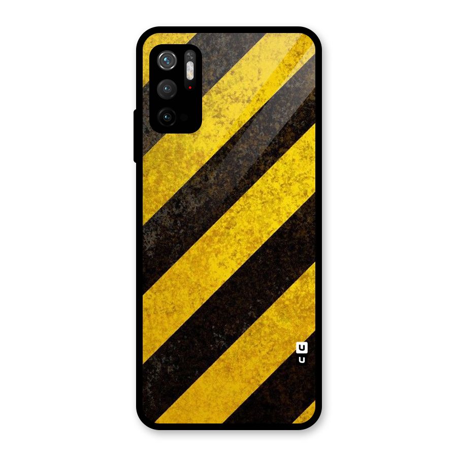 Shaded Yellow Stripes Glass Back Case for Poco M3 Pro 5G