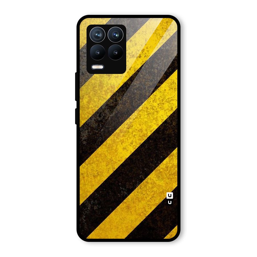 Shaded Yellow Stripes Glass Back Case for Realme 8 Pro
