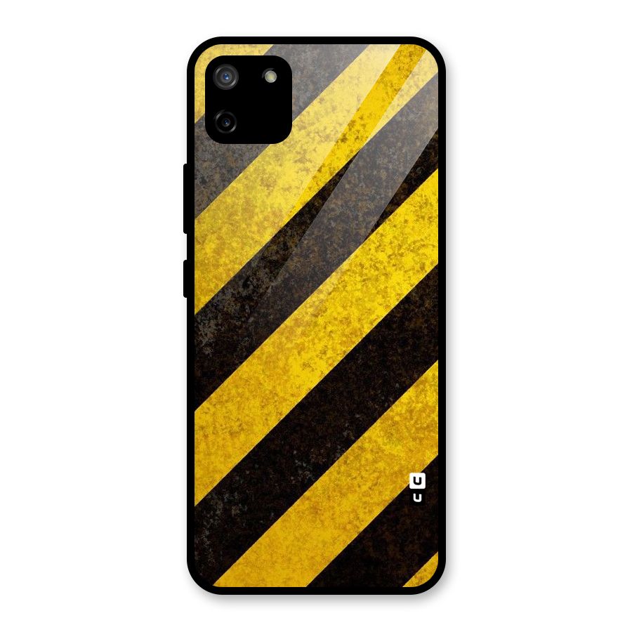 Shaded Yellow Stripes Glass Back Case for Realme C11