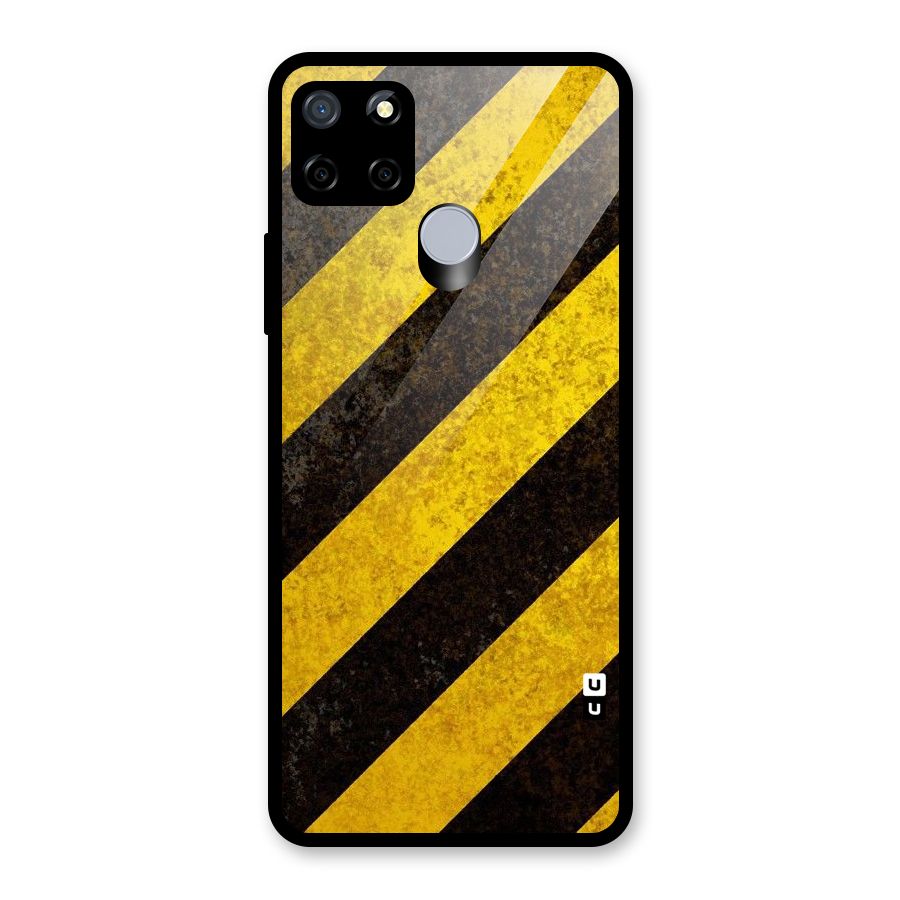 Shaded Yellow Stripes Glass Back Case for Realme C12