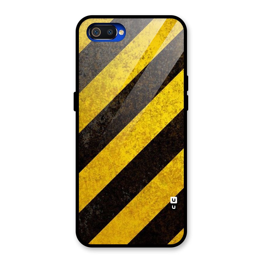 Shaded Yellow Stripes Glass Back Case for Realme C2