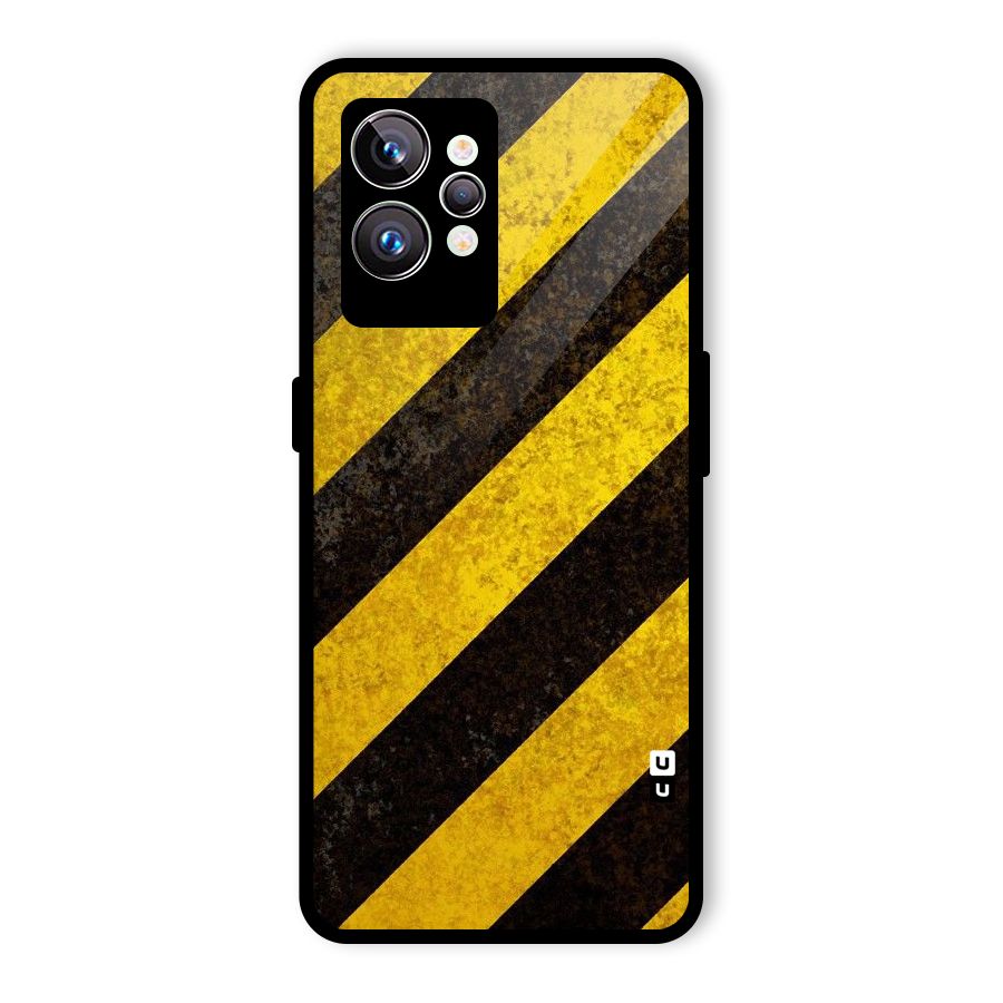 Shaded Yellow Stripes Glass Back Case for Realme GT2 Pro