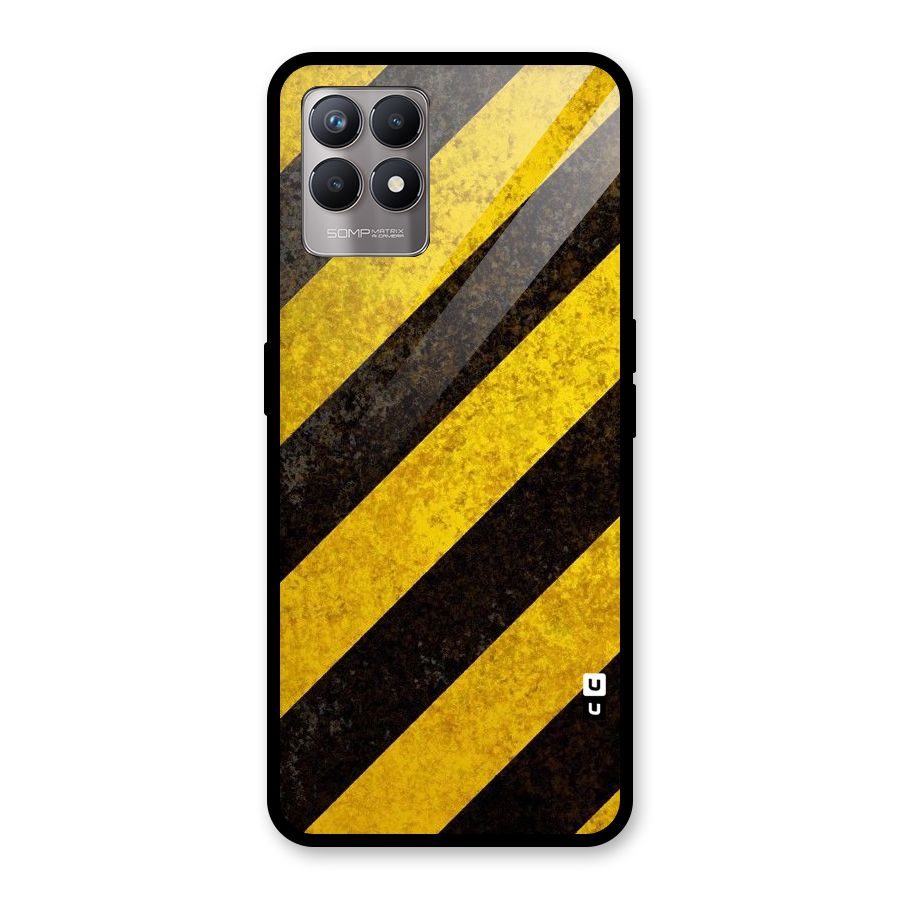Shaded Yellow Stripes Glass Back Case for Realme Narzo 50