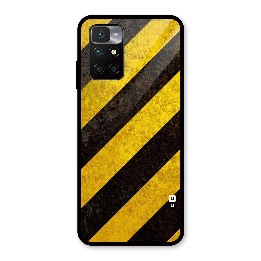 Shaded Yellow Stripes Glass Back Case for Redmi 10 Prime