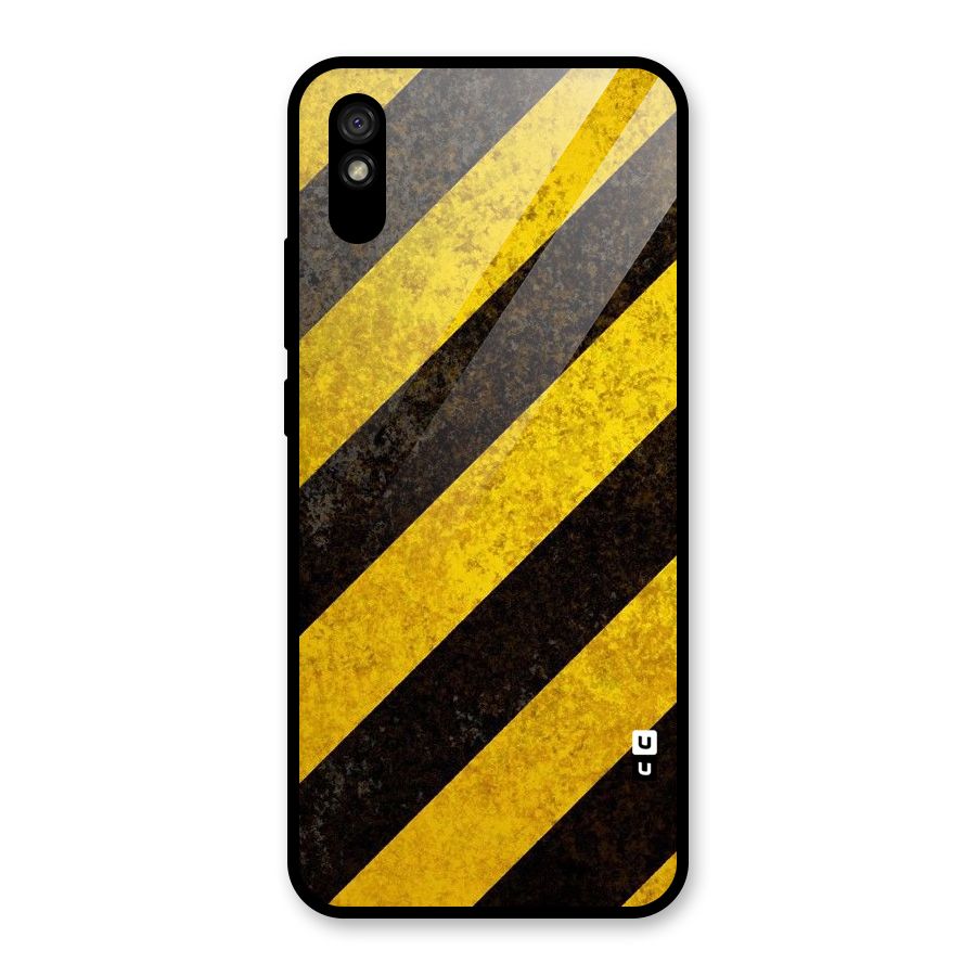 Shaded Yellow Stripes Glass Back Case for Redmi 9i