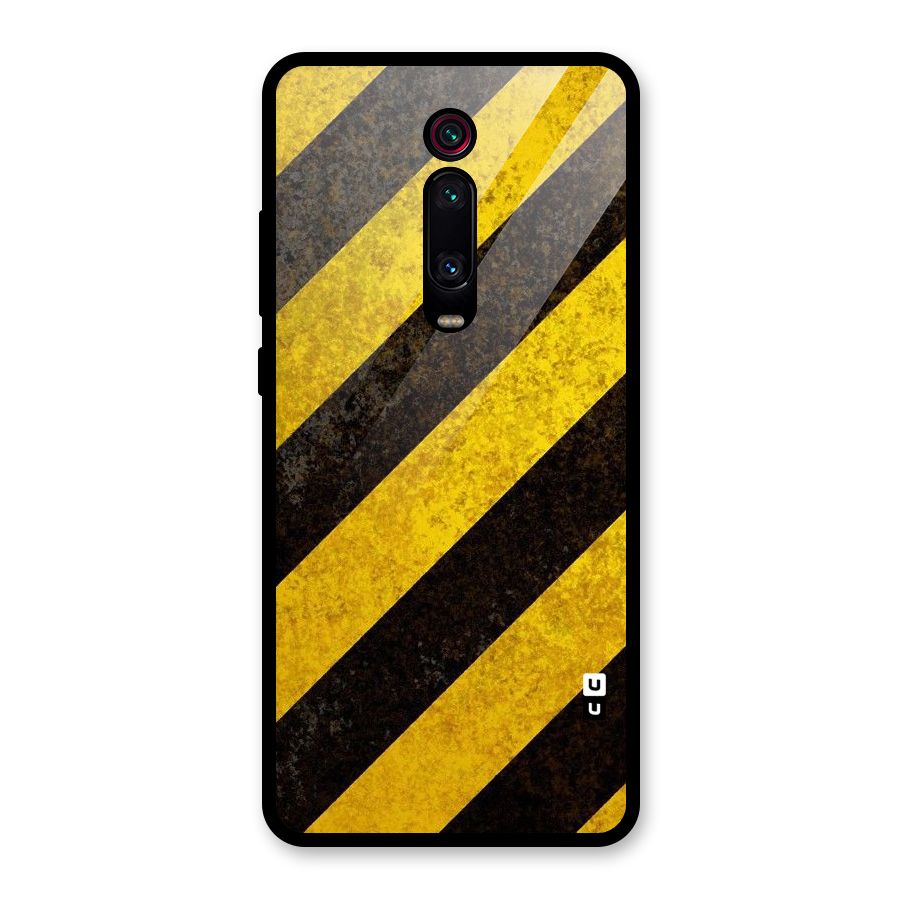 Shaded Yellow Stripes Glass Back Case for Redmi K20 Pro