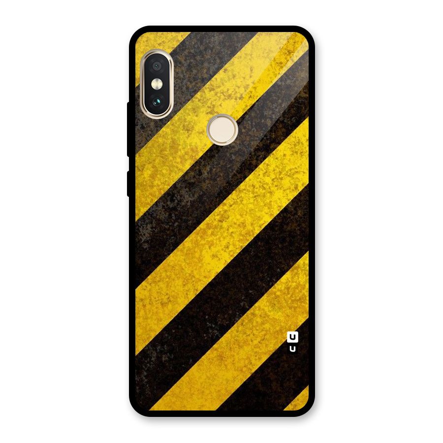 Shaded Yellow Stripes Glass Back Case for Redmi Note 5 Pro