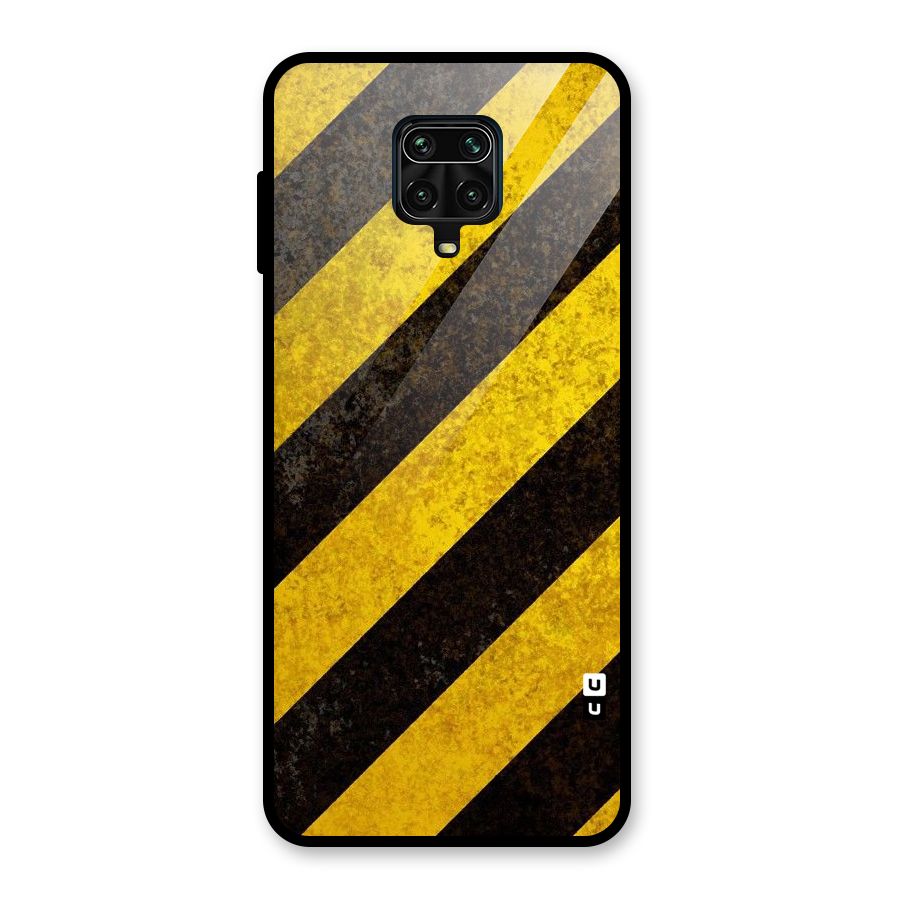 Shaded Yellow Stripes Glass Back Case for Redmi Note 9 Pro