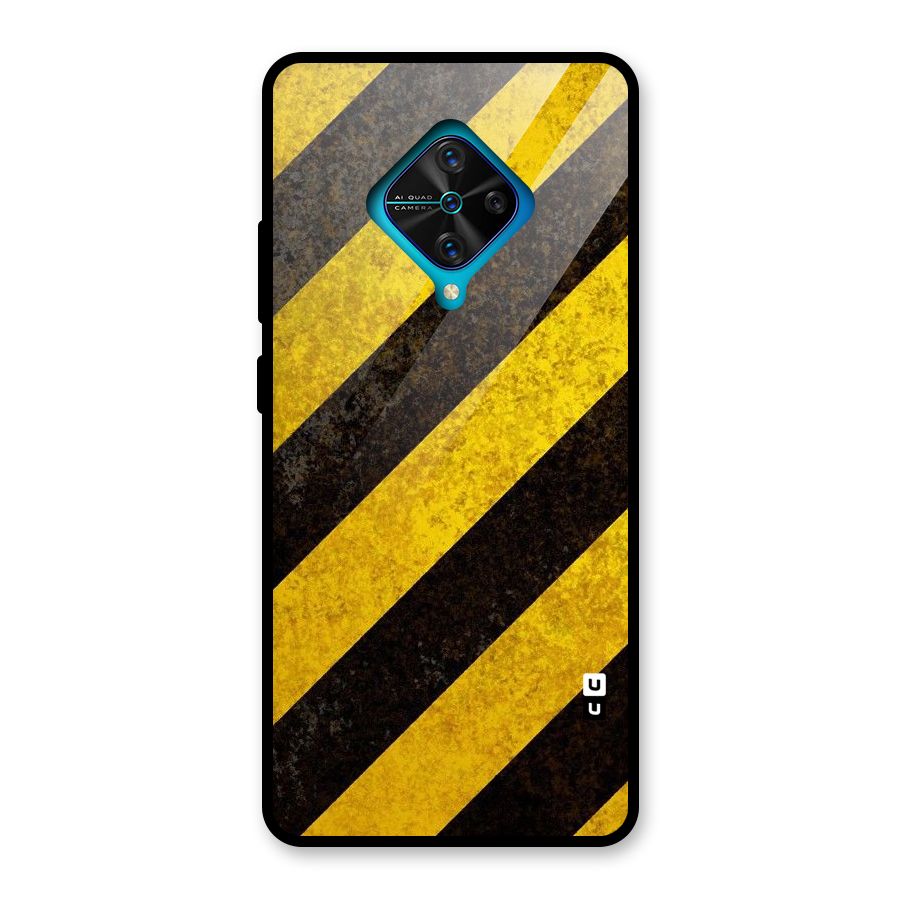 Shaded Yellow Stripes Glass Back Case for Vivo S1 Pro