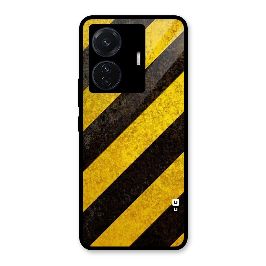 Shaded Yellow Stripes Glass Back Case for Vivo T1 Pro