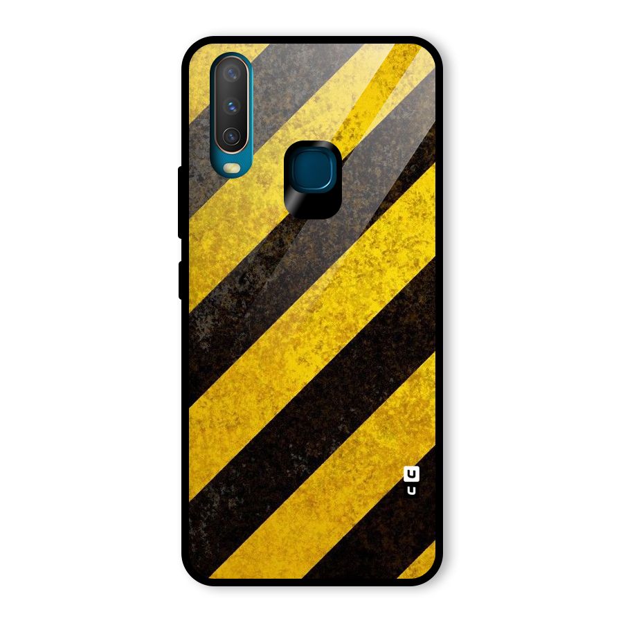 Shaded Yellow Stripes Glass Back Case for Vivo U10