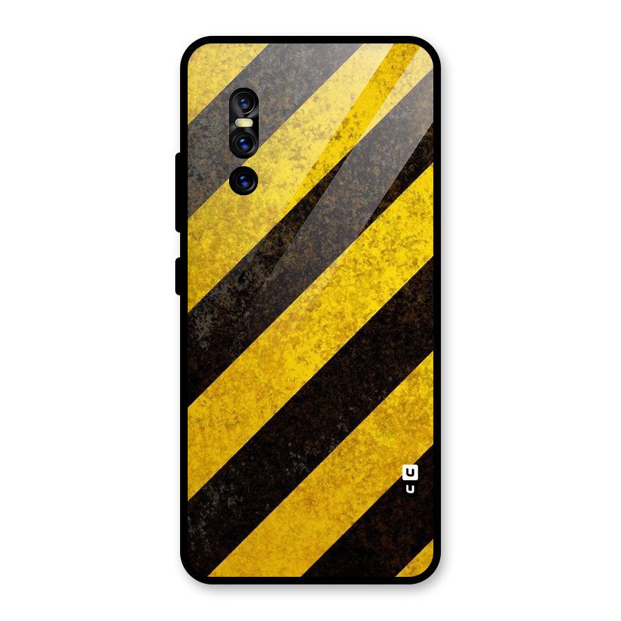 Shaded Yellow Stripes Glass Back Case for Vivo V15 Pro