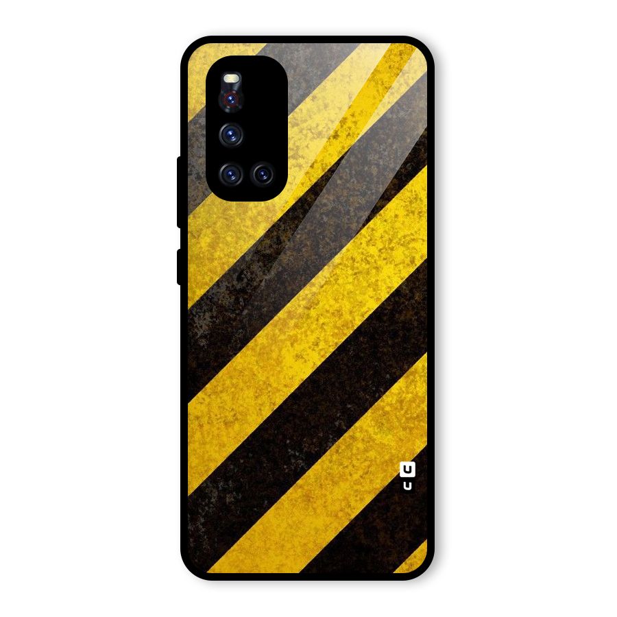Shaded Yellow Stripes Glass Back Case for Vivo V19