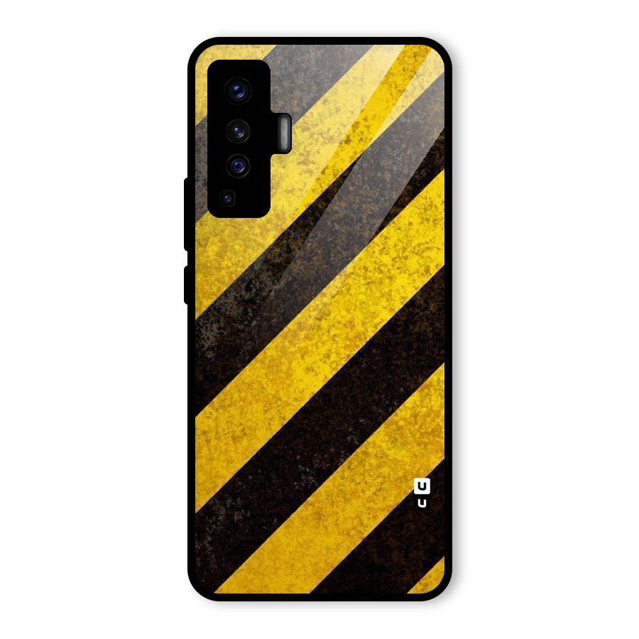 Shaded Yellow Stripes Glass Back Case for Vivo X50