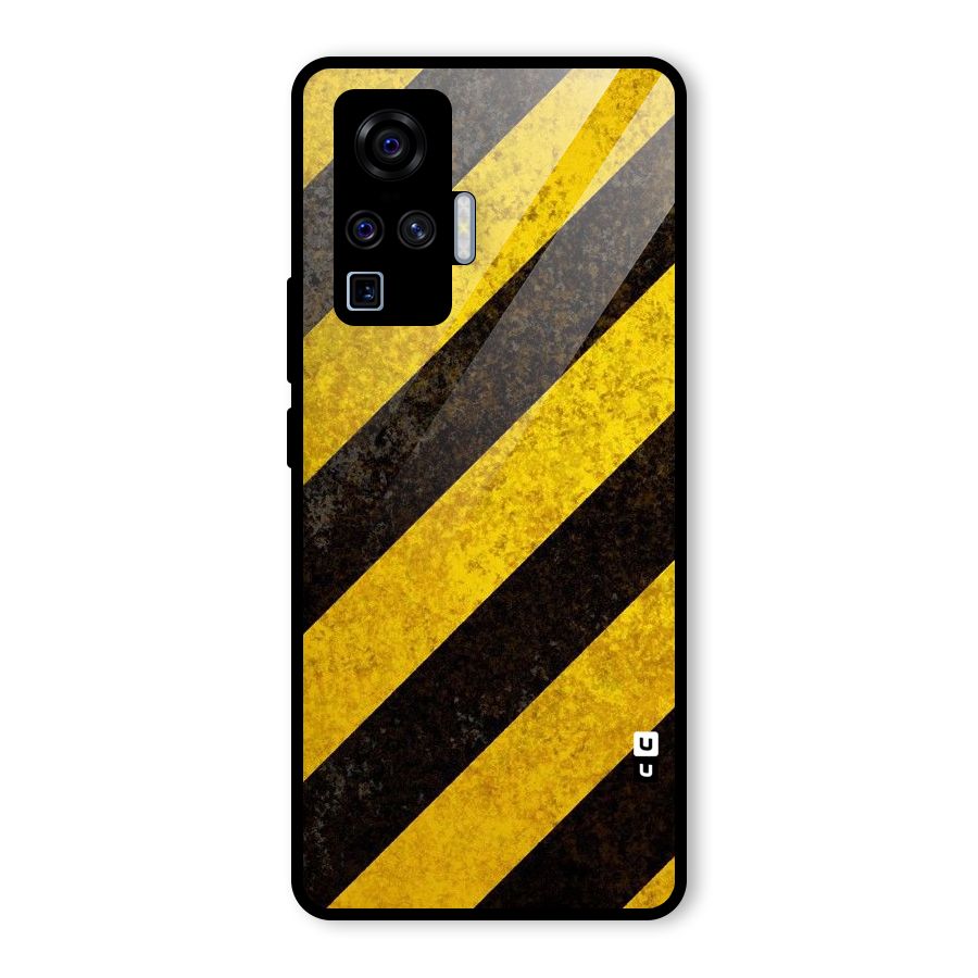 Shaded Yellow Stripes Glass Back Case for Vivo X50 Pro