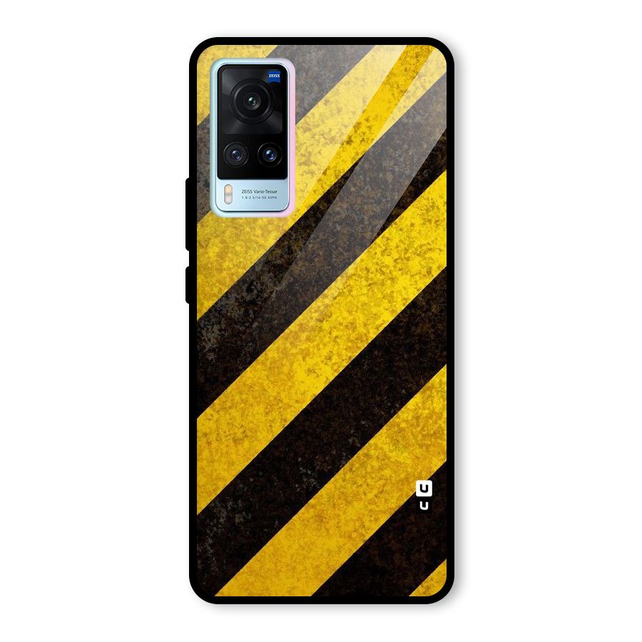 Shaded Yellow Stripes Glass Back Case for Vivo X60