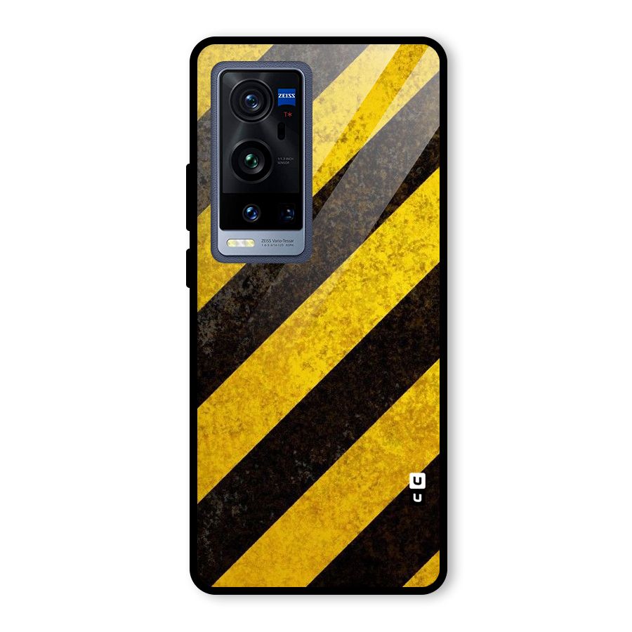 Shaded Yellow Stripes Glass Back Case for Vivo X60 Pro Plus