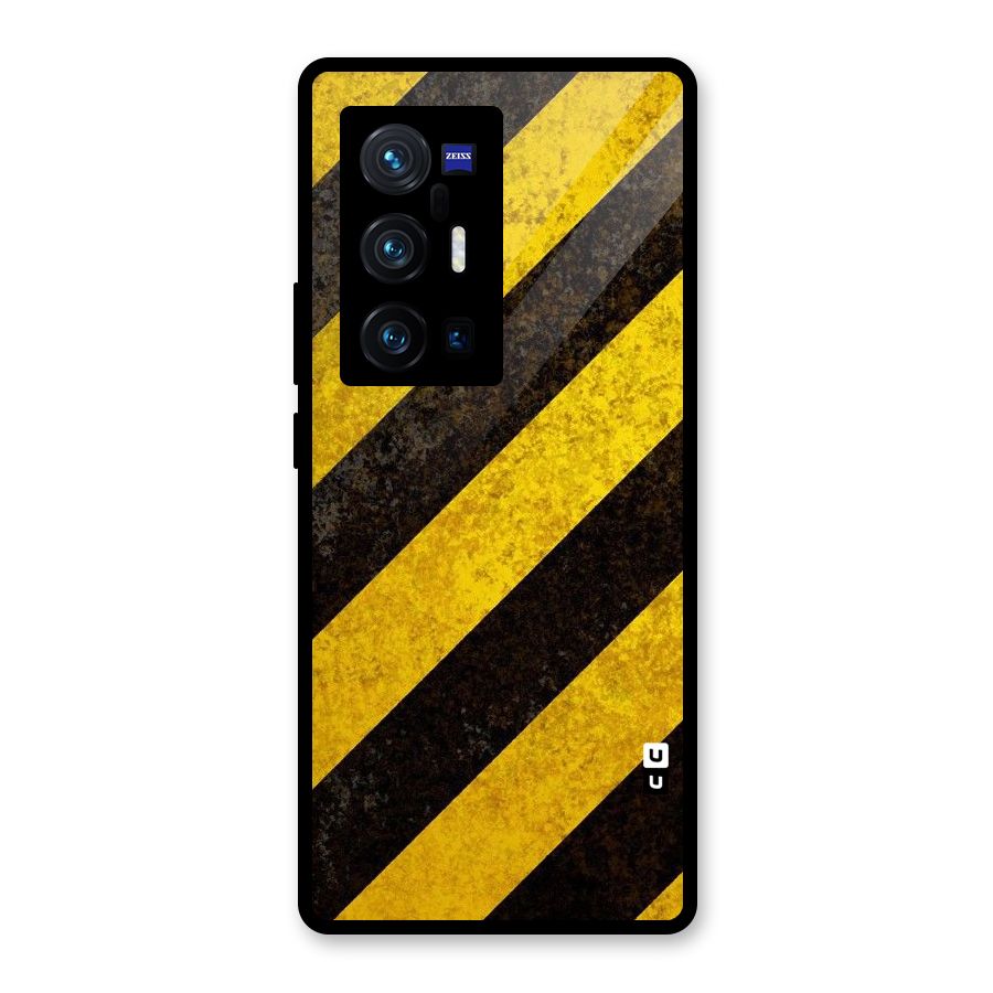 Shaded Yellow Stripes Glass Back Case for Vivo X70 Pro Plus