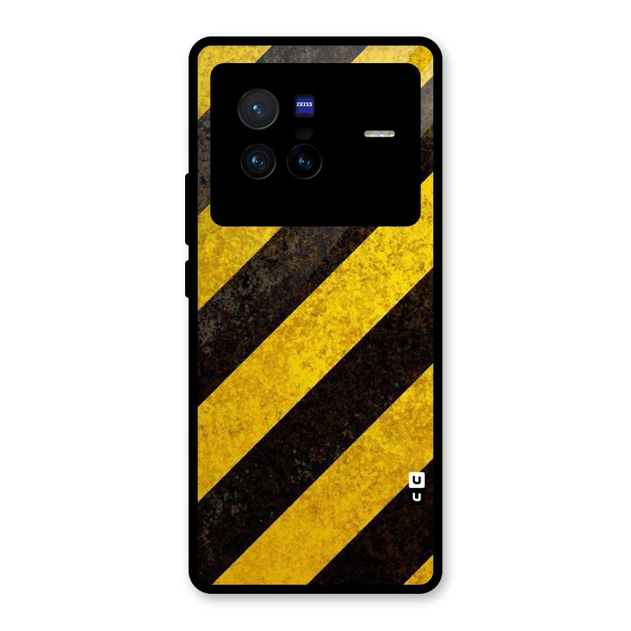 Shaded Yellow Stripes Glass Back Case for Vivo X80