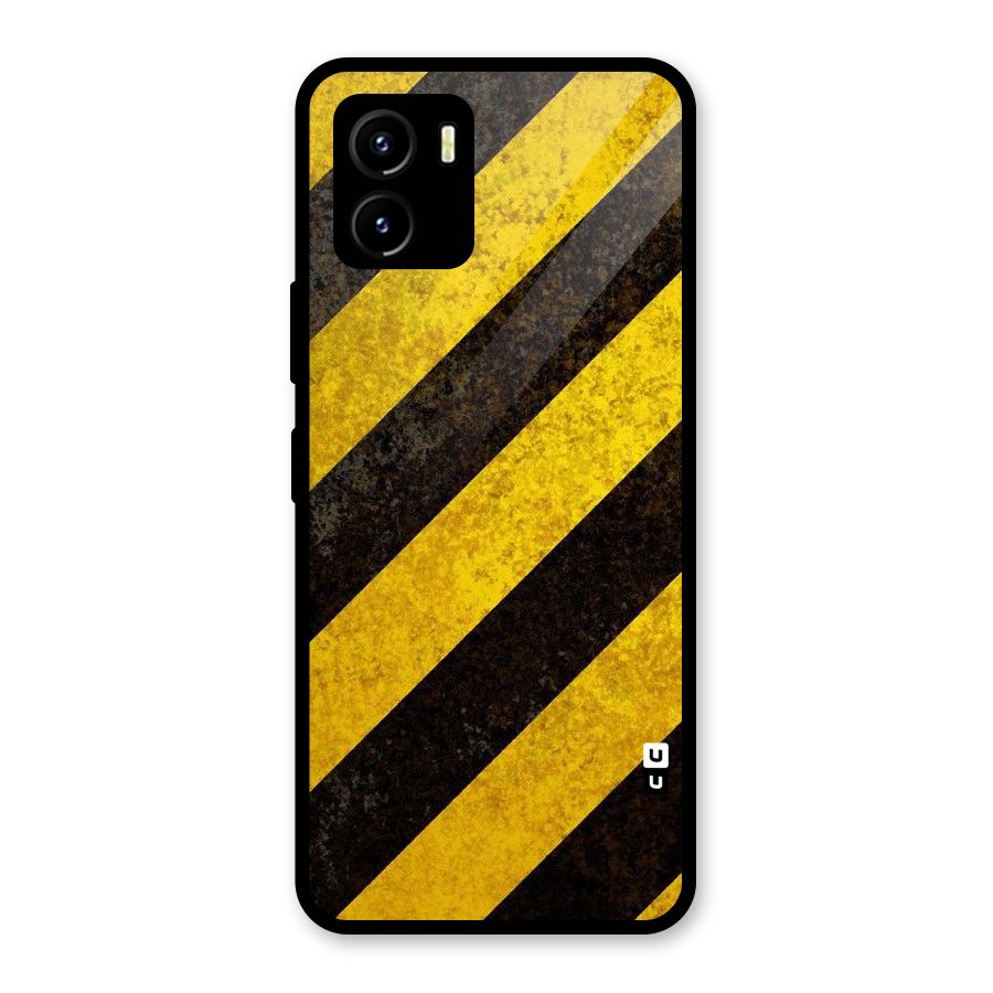Shaded Yellow Stripes Glass Back Case for Vivo Y15s