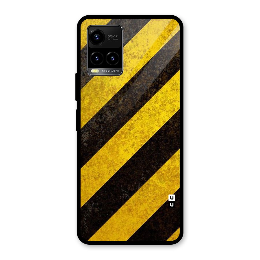 Shaded Yellow Stripes Glass Back Case for Vivo Y21T