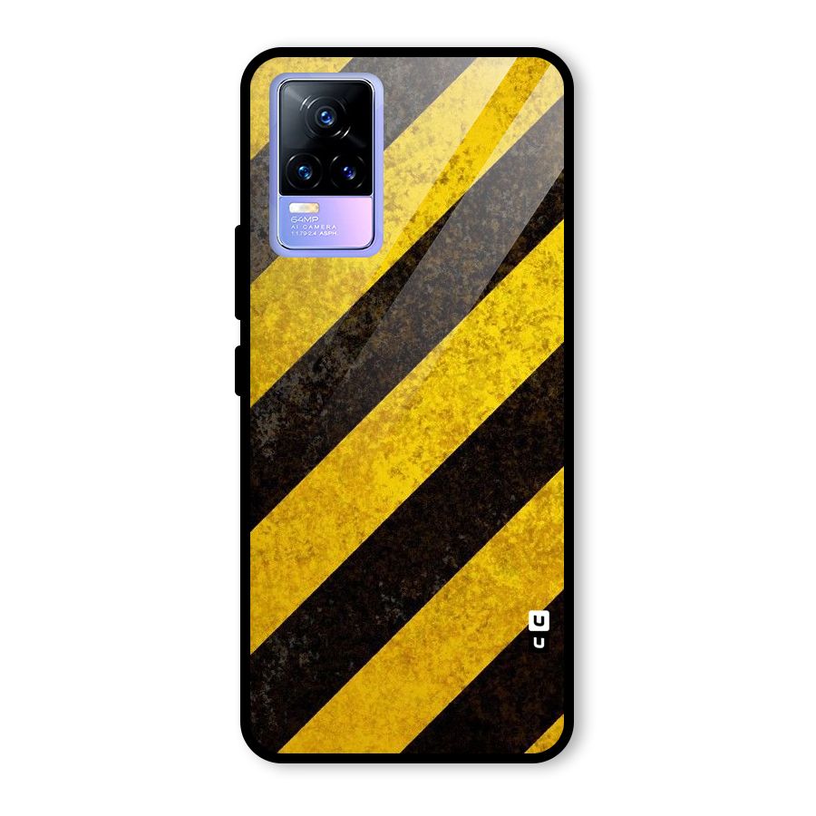 Shaded Yellow Stripes Glass Back Case for Vivo Y73