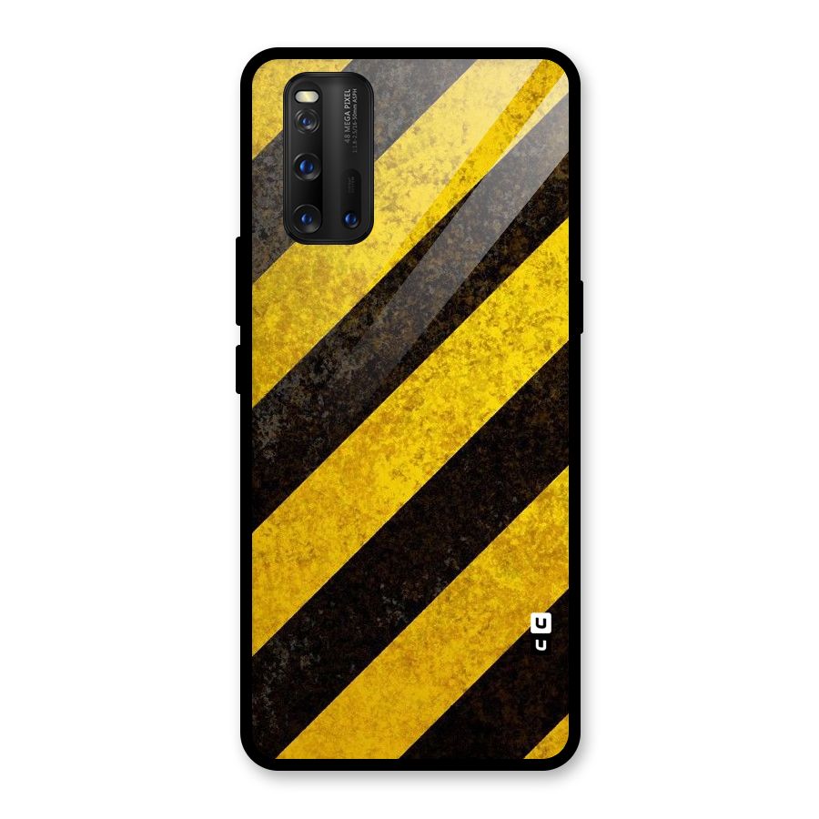 Shaded Yellow Stripes Glass Back Case for Vivo iQOO 3