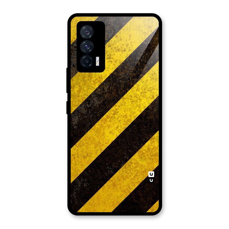 Shaded Yellow Stripes Glass Back Case for Vivo iQOO 7 5G