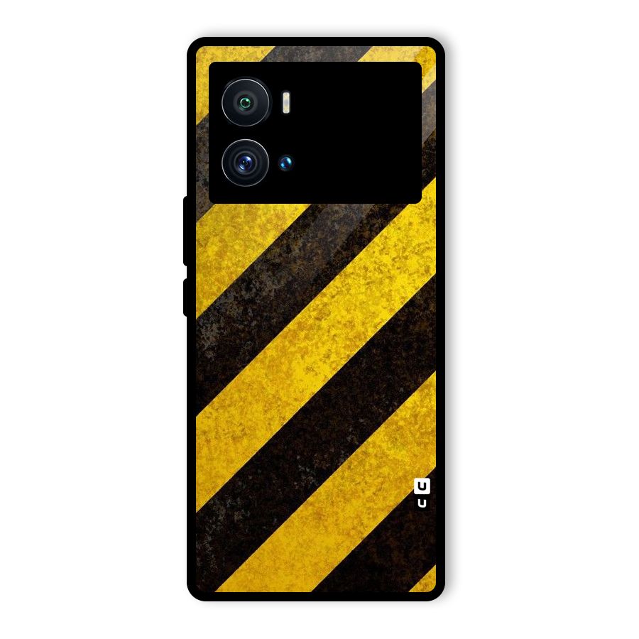 Shaded Yellow Stripes Glass Back Case for Vivo iQOO 9 Pro