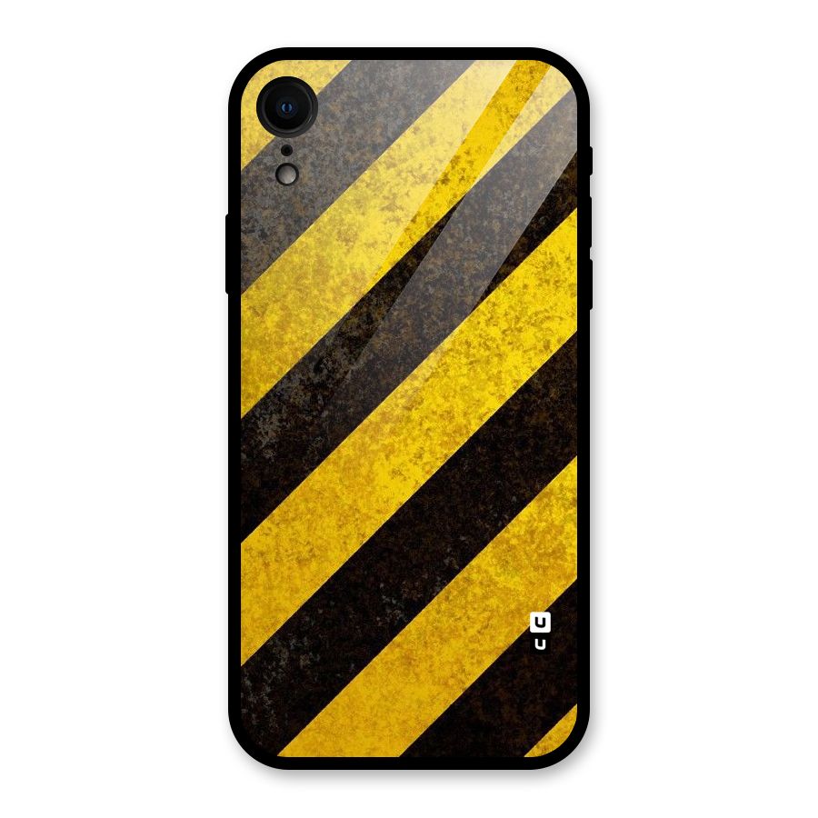 Shaded Yellow Stripes Glass Back Case for XR