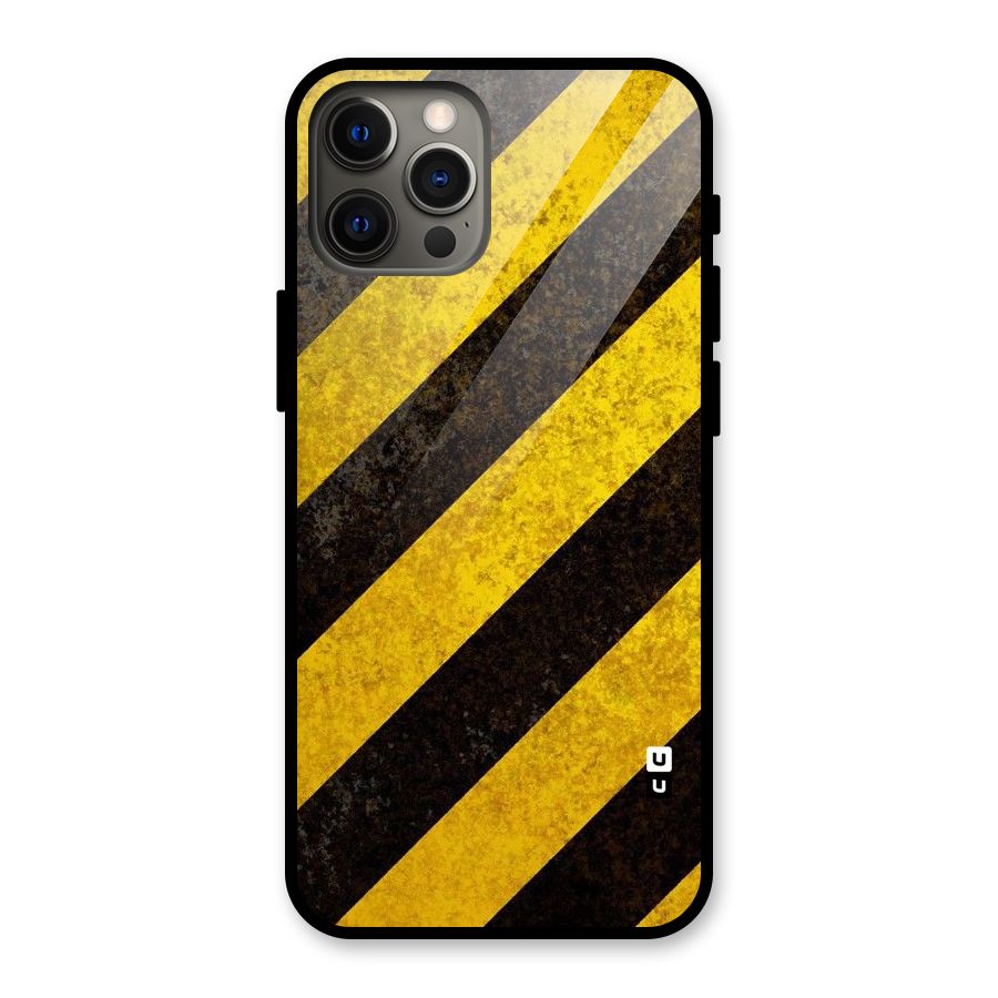 Shaded Yellow Stripes Glass Back Case for iPhone 12 Pro Max