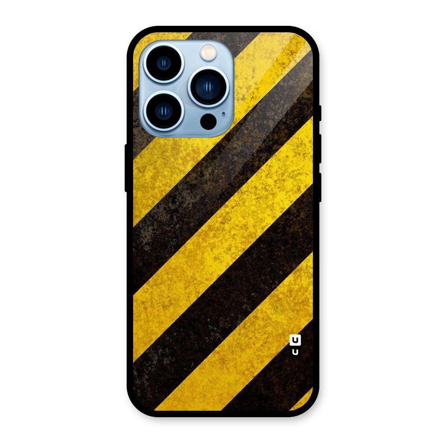 Shaded Yellow Stripes Glass Back Case for iPhone 13 Pro