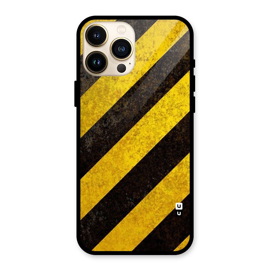 Shaded Yellow Stripes Glass Back Case for iPhone 13 Pro Max