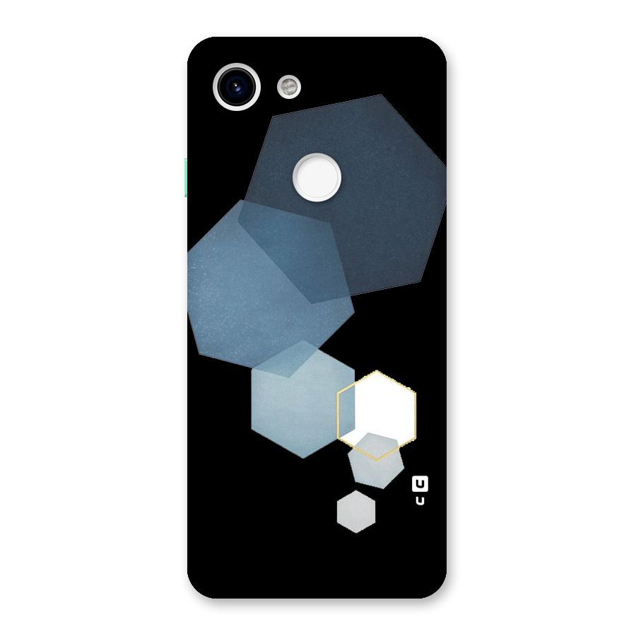 Shades Of Blue Shapes Back Case for Google Pixel 3