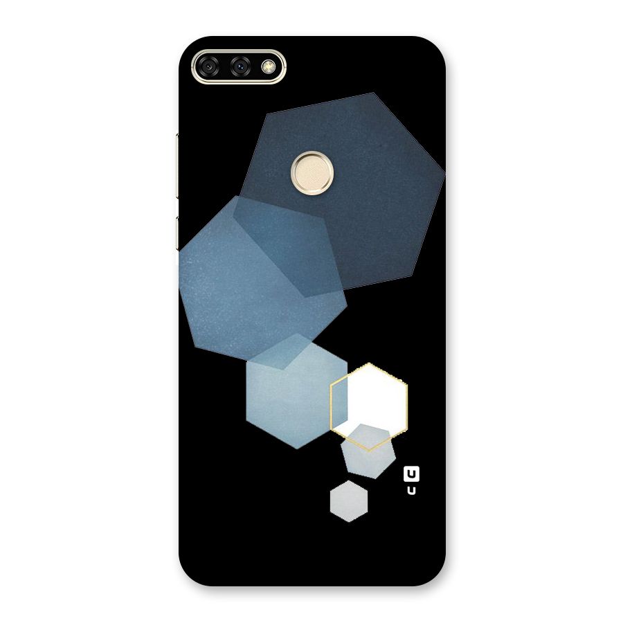 Shades Of Blue Shapes Back Case for Honor 7A