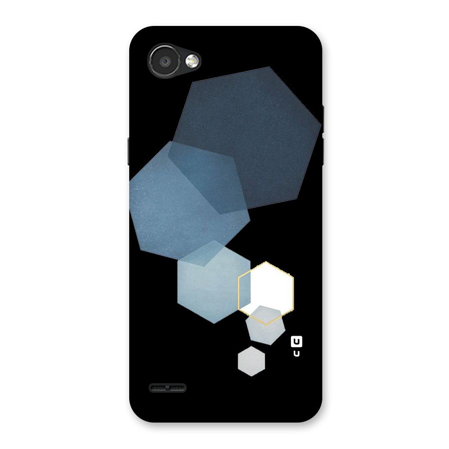 Shades Of Blue Shapes Back Case for LG Q6