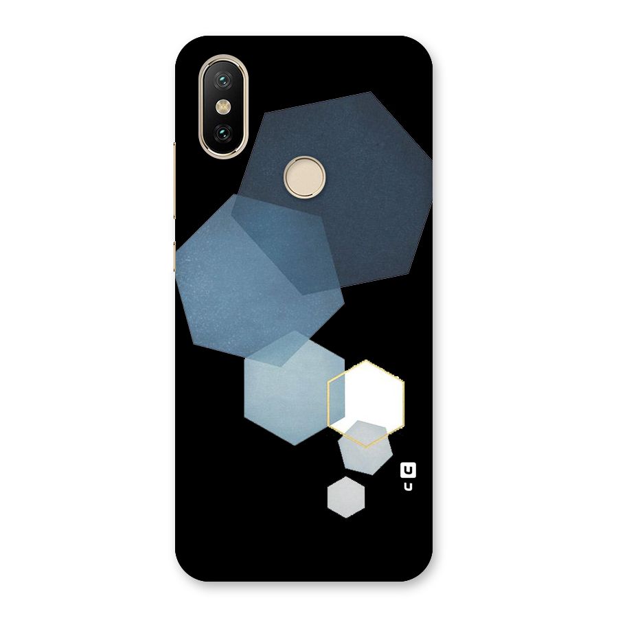 Shades Of Blue Shapes Back Case for Mi A2