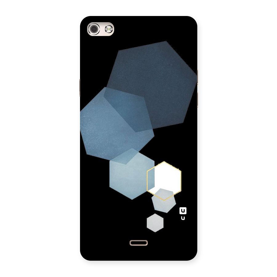 Shades Of Blue Shapes Back Case for Micromax Canvas Silver 5