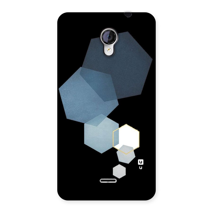 Shades Of Blue Shapes Back Case for Micromax Unite 2 A106