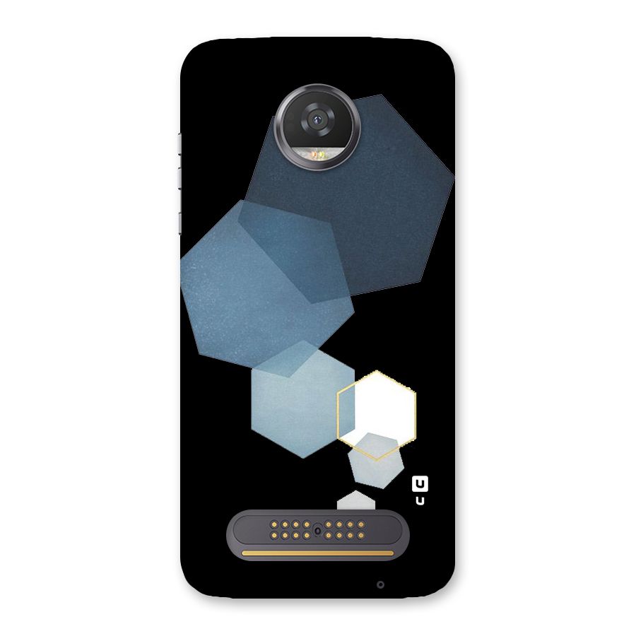 Shades Of Blue Shapes Back Case for Moto Z2 Play