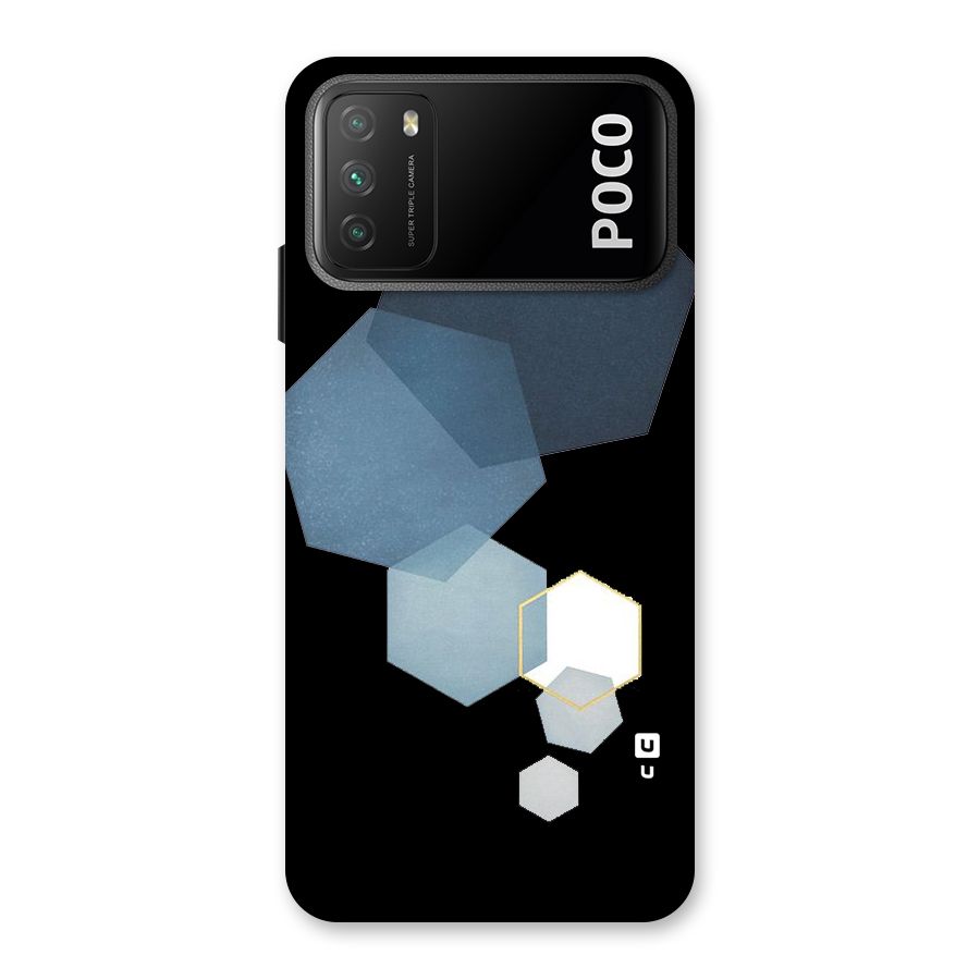 Shades Of Blue Shapes Back Case for Poco M3