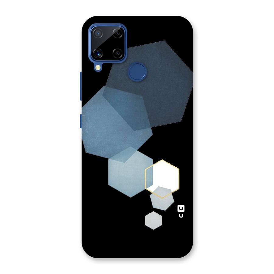 Shades Of Blue Shapes Back Case for Realme C15